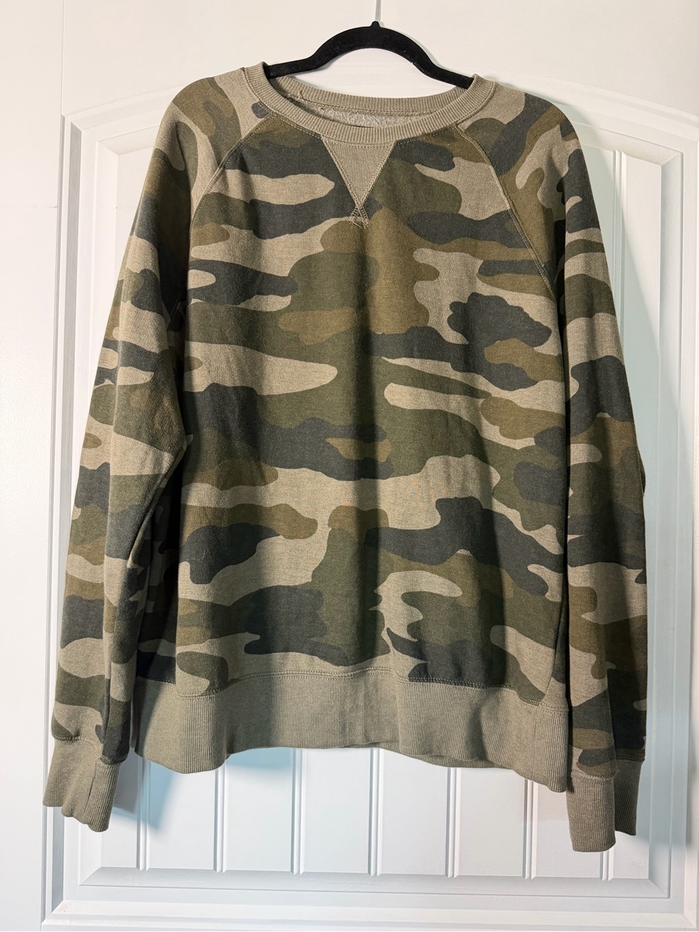 Men's Lucky Brand Camo Crewneck Sweatshirt - Olive Green Size L